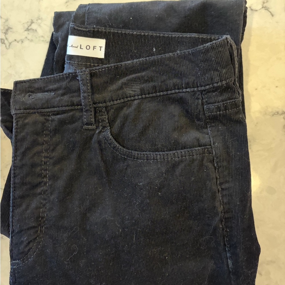 LOFT Black Corduroy Pants - Slim Fit